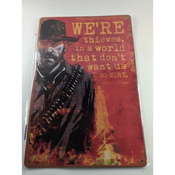 Red Dead Redemption 2 - Arthur Morgon - 12 x 8 - Tin Sign Wall Decor - Picture 1 of 1